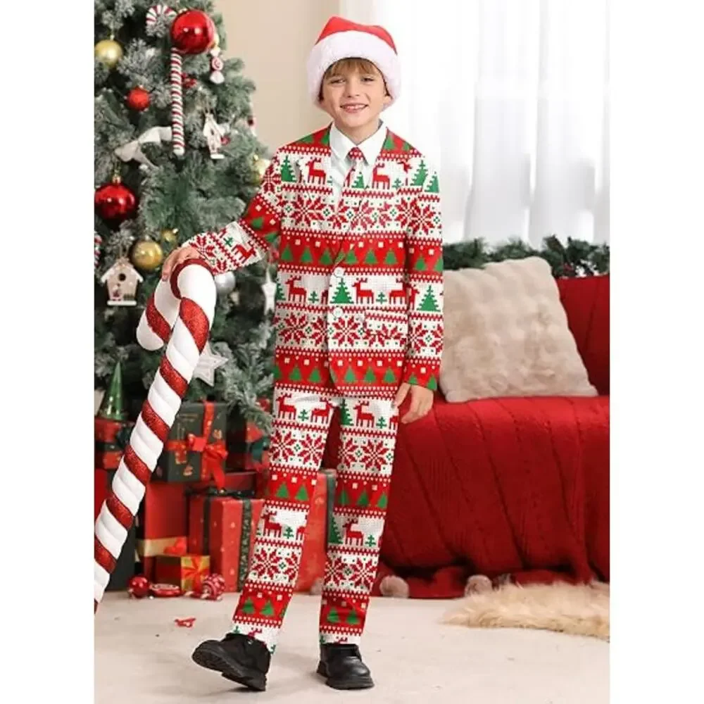 Iimmer Christmas 3 Piece Suit, Party Outfit, (boy) size L